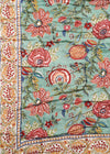 QUILT AQUA/WHITE GRAND GARDEN DBL