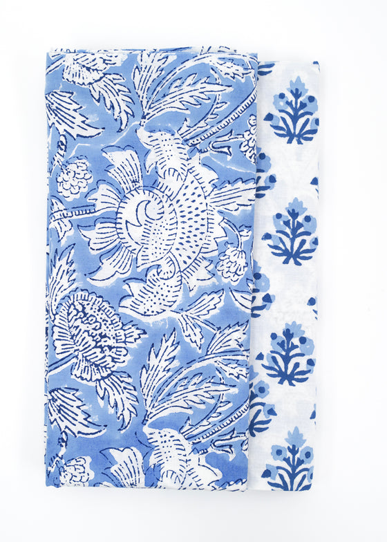 PILLOWCASE CONTRAST THISTLE BLUE