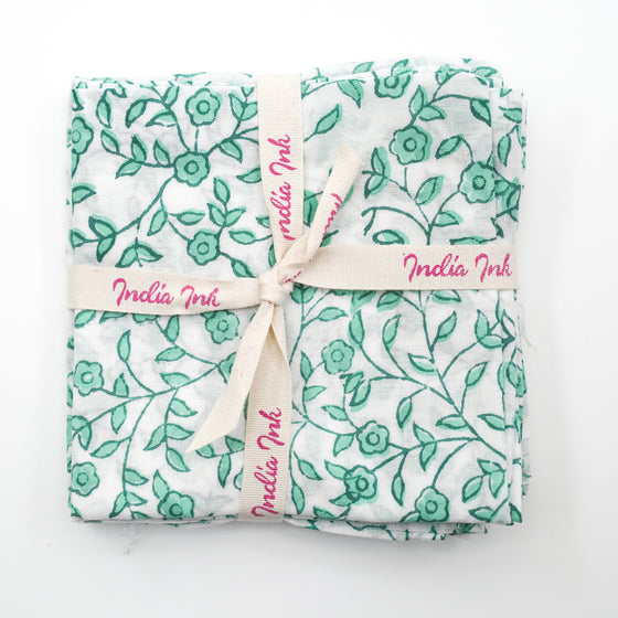 NAPKIN MINI VINE AQUA 50X50