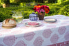 TABLECLOTH RED KING SPADE BLOCK PRINT - India Ink Home Decor