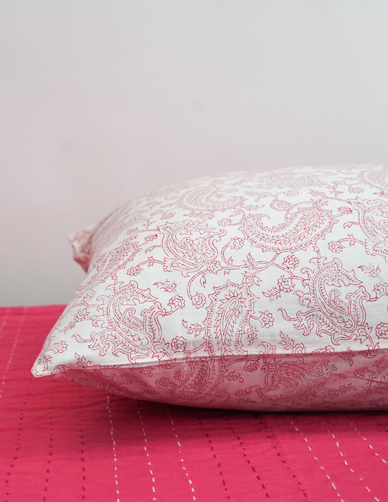 PILLOWCASE SET FINE PAISLEY RED