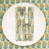 SCALLOPED NAPKIN YELLOW/GREEN FLOWER