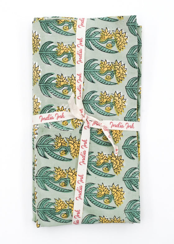 PILLOWCASE YELLOW/GREEN FLOWER