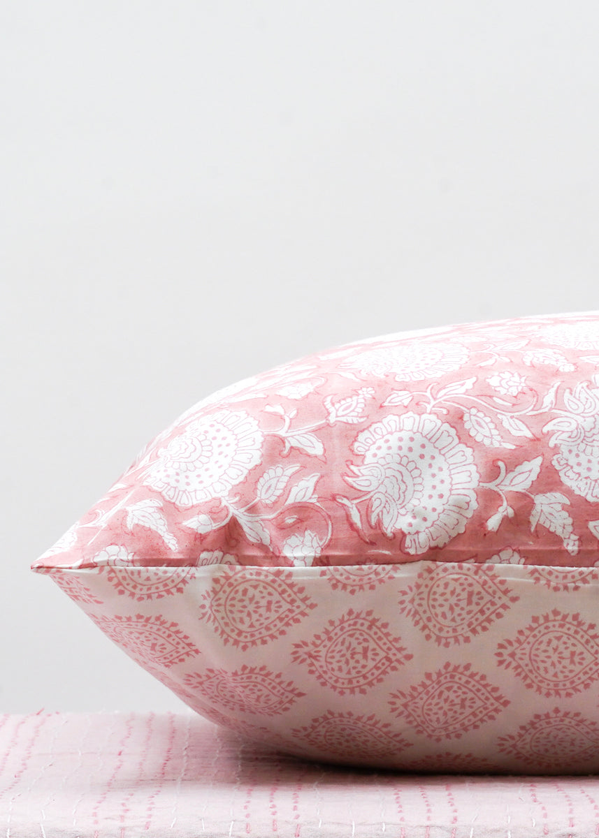 PILLOWCASE CONTRAST WALLFLOWER EMPIRE PINK India Ink Home Decor