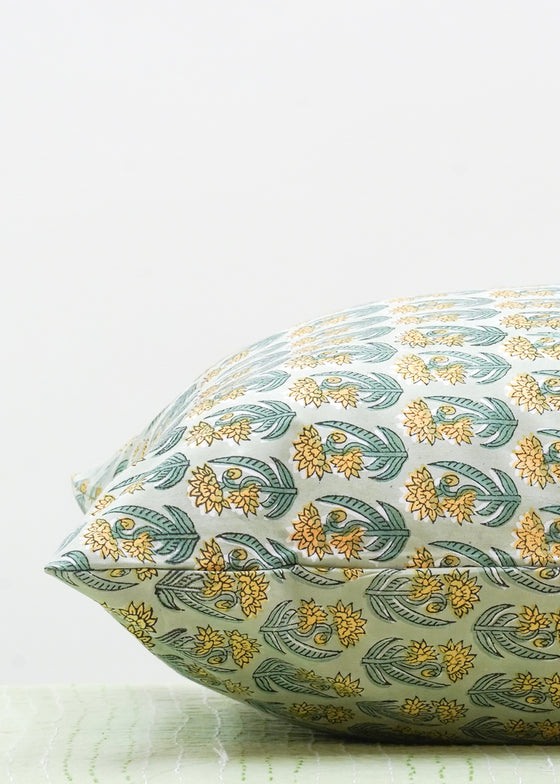 PILLOWCASE YELLOW/GREEN FLOWER