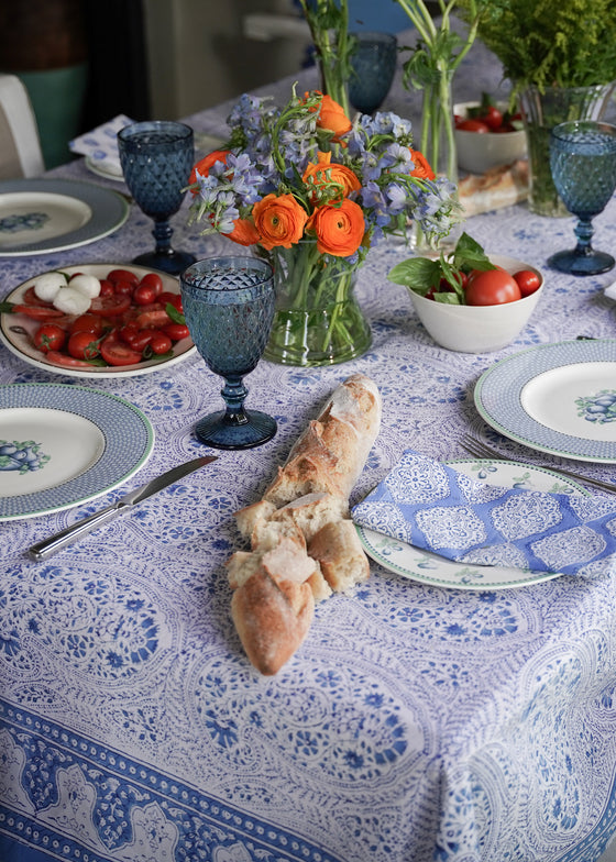 TABLECLOTH DELICATE PAISLEY BLUE