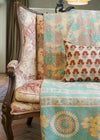 KANTHA VINTAGE TANGERINE FOREST - India Ink Home Decor