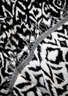 THROW WOOLLEN PATTERN ANIMAL BLACK