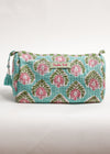 TOILETRY BAG PETAL POP AQUA - India Ink Home Decor