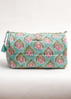TOILETRY BAG PETAL POP AQUA - India Ink Home Decor