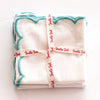 SCALLOPED NAPKIN AQUA