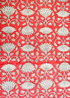 TABLECLOTH FLORAL LOTUS TOMATO - India Ink Home Decor