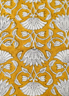 TABLECLOTH FLORAL LOTUS MUSTARD - India Ink Home Decor