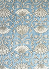 TABLECLOTH FLORAL LOTUS BLUE - India Ink Home Decor