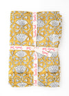 TABLECLOTH FLORAL LOTUS MUSTARD - India Ink Home Decor