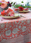 TABLECLOTH FIELD OF FLOWERS CORAL