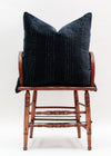 CUSHION VELVET STITCHED NAVY