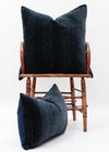 CUSHION VELVET STITCHED NAVY