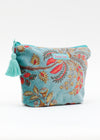 VELVET POUCHES BOTANICAL GARDEN AQUA