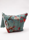 VELVET POUCH BIRD OF PARADISE AQUA