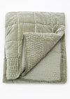 VELVET QUILT DUSTY AQUA - India Ink Home Decor