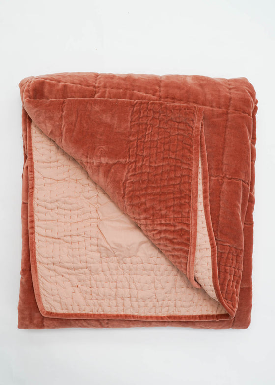 VELVET QUILT TERRACOTTA