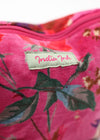 VELVET POUCH BIRD OF PARADISE PINK - India Ink Home Decor