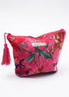 VELVET POUCH BIRD OF PARADISE PINK - India Ink Home Decor