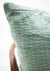 CUSHION VELVET STITCHED AQUA - India Ink Home Decor