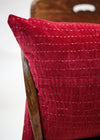 CUSHION VELVET STITCHED BERRY - India Ink Home Decor