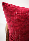 CUSHION VELVET STITCHED BERRY - India Ink Home Decor