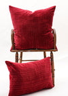 CUSHION VELVET STITCHED BERRY - India Ink Home Decor