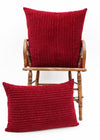 CUSHION VELVET STITCHED BERRY