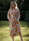 WAFFLE KIMONO FLORAL AQUA