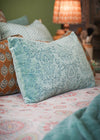CUSHION VELVET GARDEN AQUA 40X60