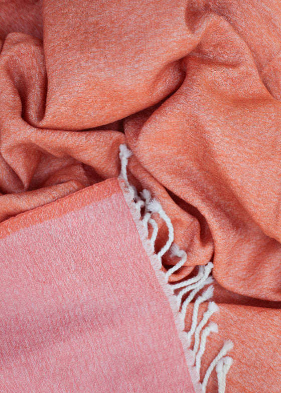 THROW WOOLLEN SALMON/MELON