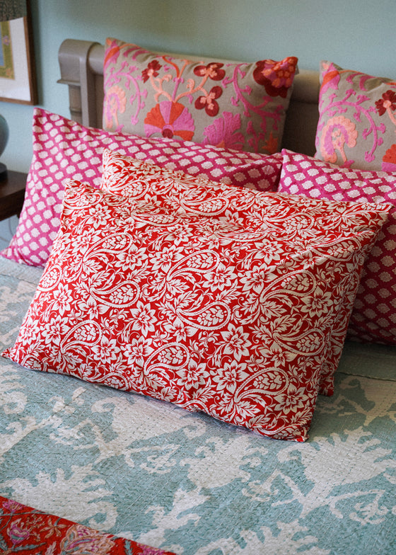 PILLOWCASE SET FLORAL SWIRL - India Ink Home Decor