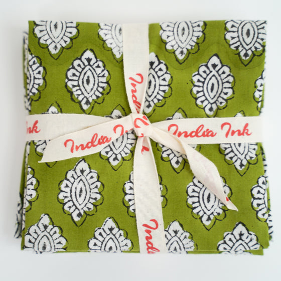 NAPKINS SET FULLARD GREEN - India Ink Home Decor