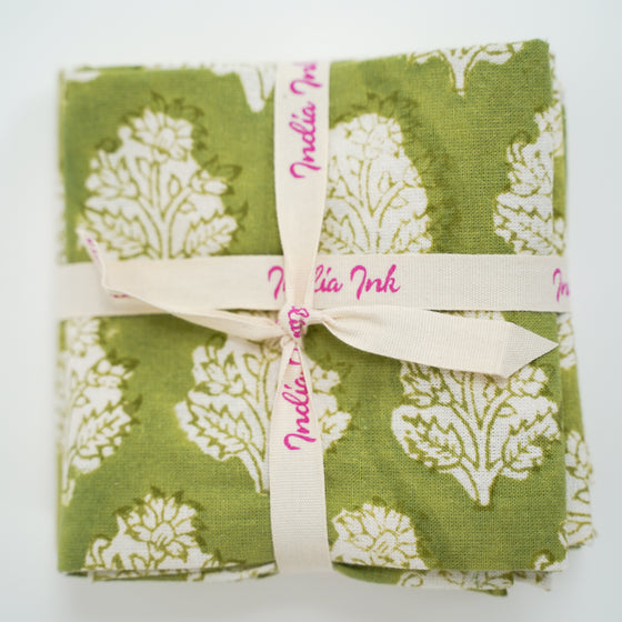 NAPKIN SET GREEN SPRIG