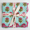 NAPKINS SET SCALLOP MINI MARIGOLD AQUA