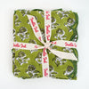 NAPKIN SET SCALLOPED PRETTY DAISY GREEN - India Ink Home Decor