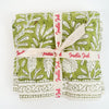 NAPKINS SET GARDEN BLOCK GREEN - India Ink Home Decor