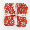 NAPKIN SET SCALLOP MINI MARIGOLD RED - India Ink Home Decor
