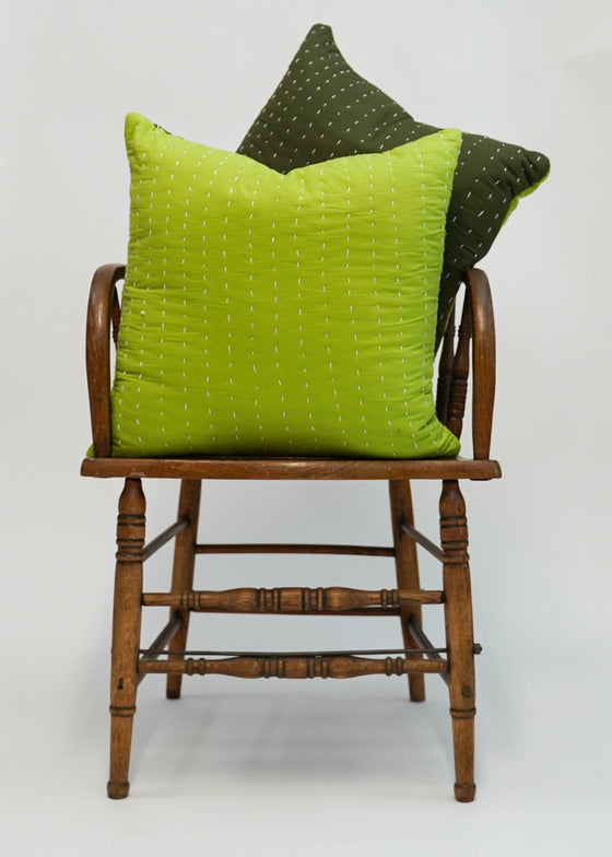 QUILTED TONAL GREEN 50X50 - India Ink Home Decor