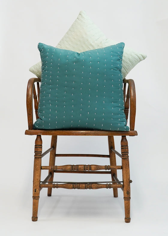 QUILTED AQUA/JADE 50X50 - India Ink Home Decor