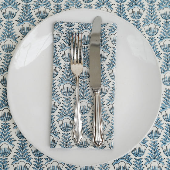 NAPKINS SET BLUE PORCELAIN TULIP