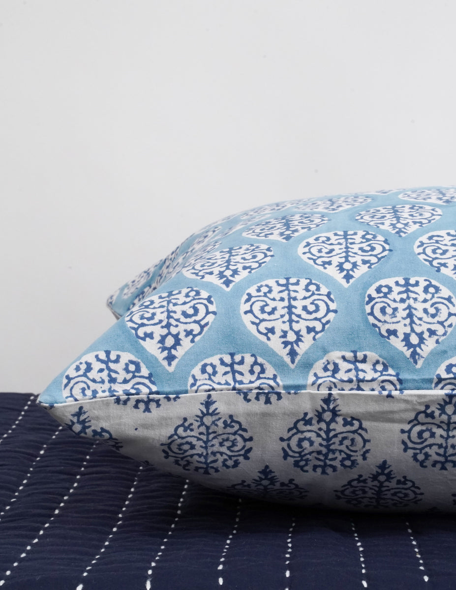 PILLOWCASE SET BLUE RAJ BLOCK
