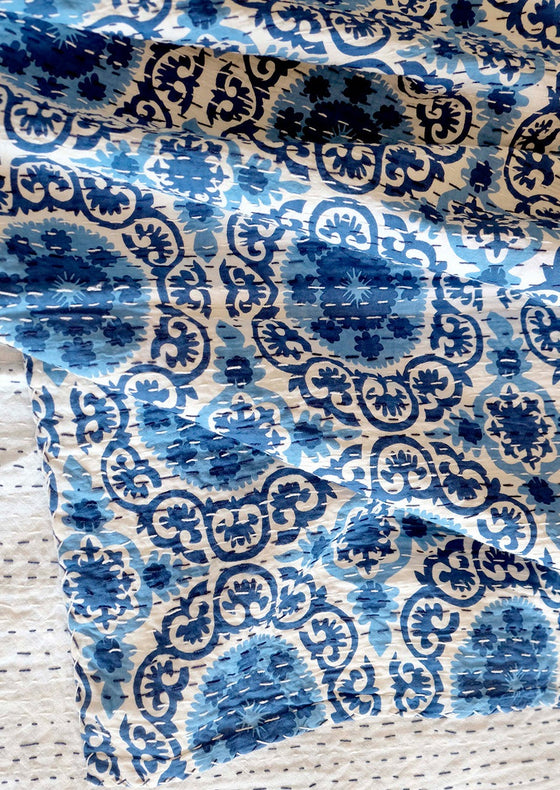 KANTHA BLUE SUZANI - India Ink Home Decor