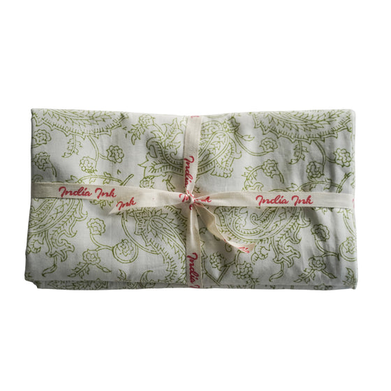 PILLOWCASE SET FINE PAISLEY GREEN
