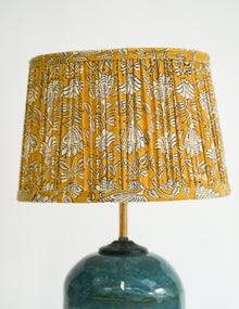  GATHERED FLORAL LOTUS MUSTARD T/D M - India Ink Home Decor